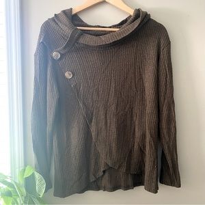 143 STORY | dark green/brown sweater cowl neck